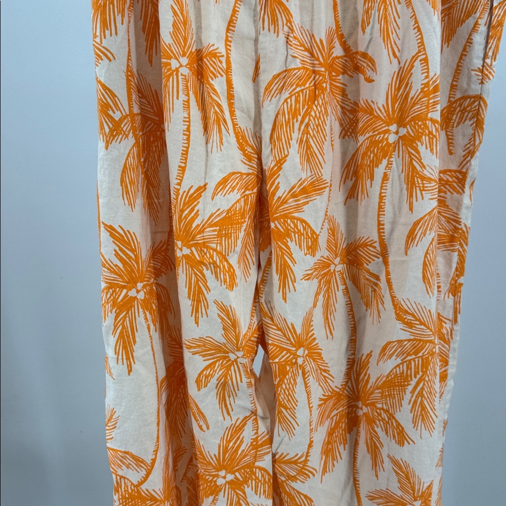 Future Collective with Alani Noelle Women's Wide Leg Relaxed Palm Tree linen 1X - Picture 5 of 13